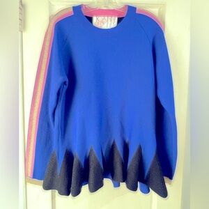 Joanne Hynes Striped Peplum Sweater L